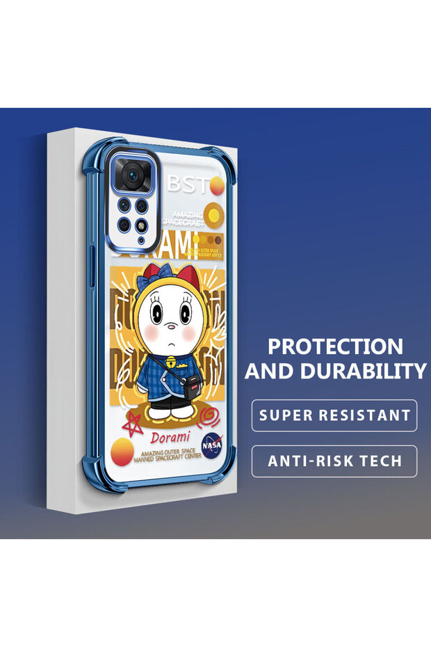 Redmi Note 11 Pro Compatible Transparent Silicone Flutter Protective Case Doraemon - 3
