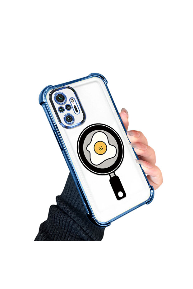 Redmi Note 10 Pro Compatible Transparent Silicone Flutter Protective Case with Pan Pattern - 3