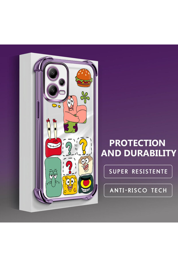 حافظة حماية من السيليكون الشفاف المتوافقة مع Poco X5، سبونج بوب - 3