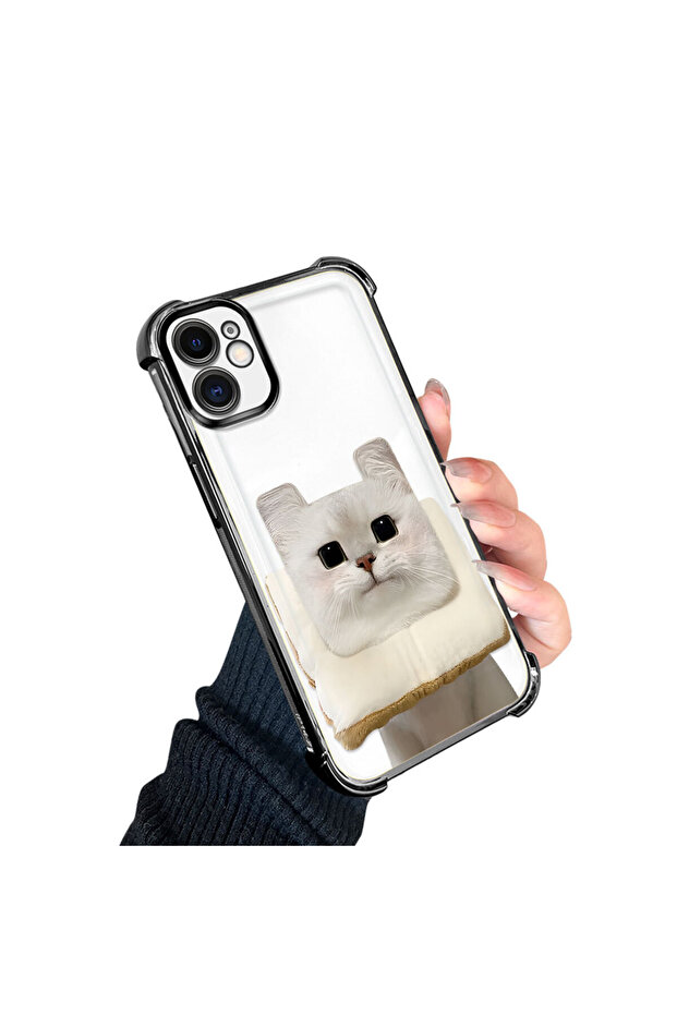 iPhone 11 Compatible Transparent Silicone Flutter Protective Case with Cat Pattern - 3