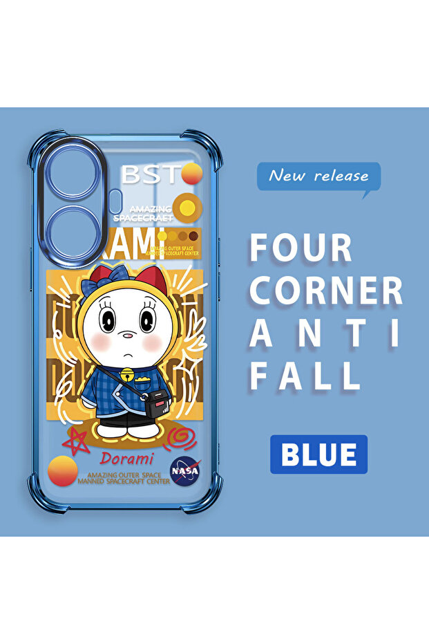 حافظة حماية من السيليكون الشفاف المتوافقة مع هاتف Realme C55 من Doraemon - 1