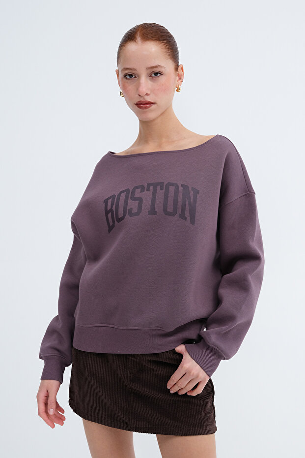 Baskılı Şardonlu Sweatshirt S1874 - 5