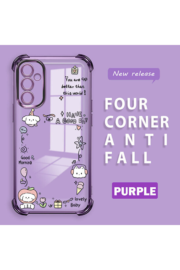 حافظة حماية من السيليكون الشفاف المتوافقة مع هاتف سامسونج جالاكسي M23، نمط إبداعي - 1