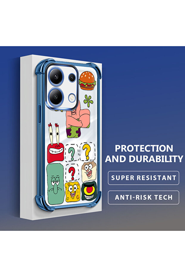 حافظة حماية شفافة متوافقة مع هاتف ريدمي نوت 13 من السيليكون بتصميم سبونج بوب - 4