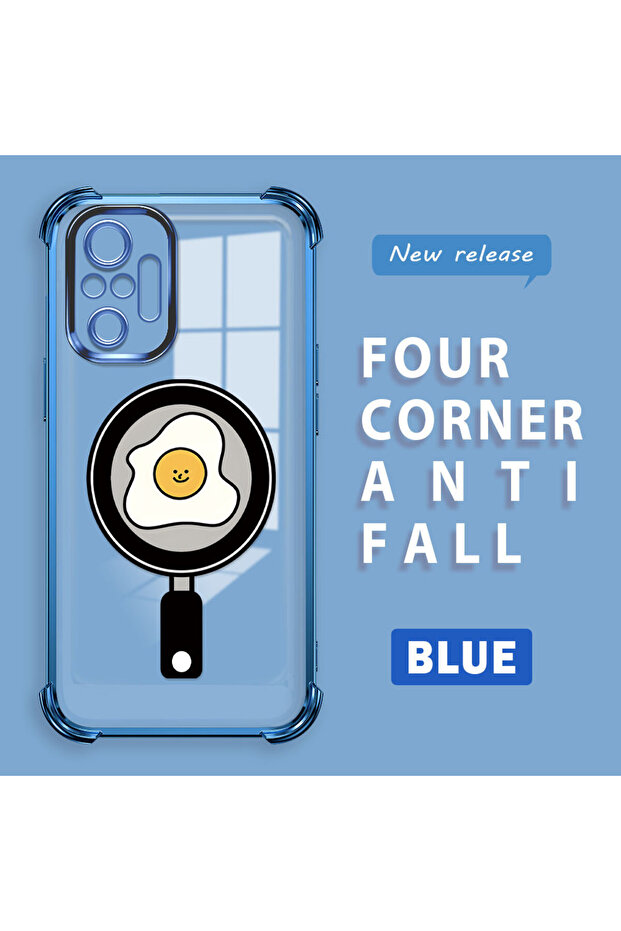 Redmi Note 10 Pro Compatible Transparent Silicone Flutter Protective Case with Pan Pattern - 1