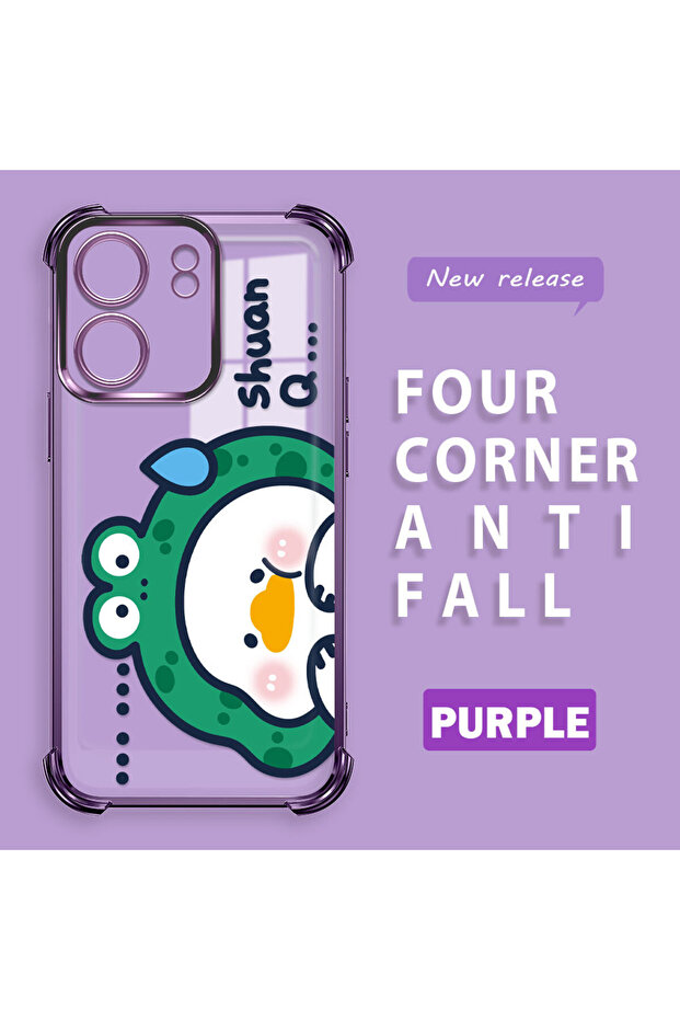 حافظة حماية من السيليكون الشفاف المتوافقة مع Poco C65، كرتون لطيف - 2