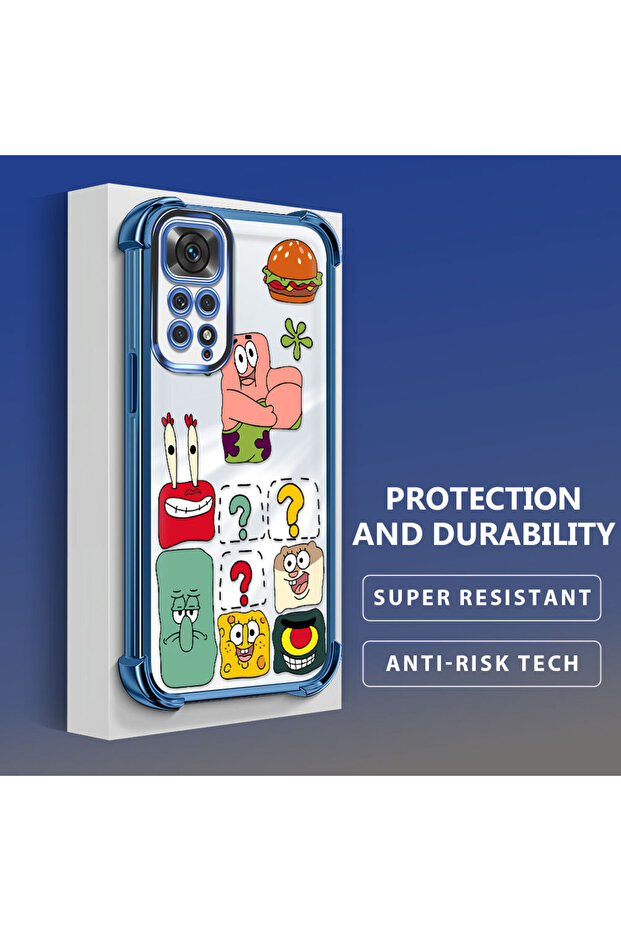 حافظة حماية من السيليكون الشفاف المتوافقة مع هاتف Redmi Note 11، سبونج بوب - 4