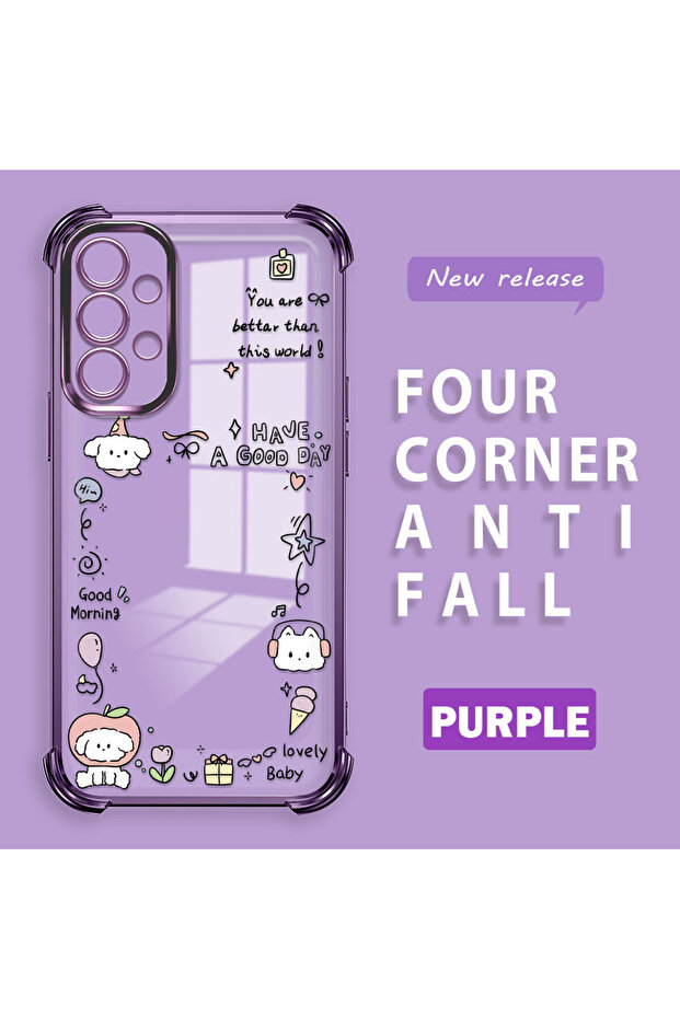 Samsung Galaxy A13 Compatible Transparent Silicone Flutter Protective Case Creative Pattern - 1