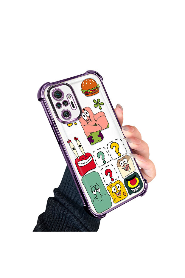 حافظة حماية من السيليكون الشفاف المتوافقة مع هاتف Redmi Note 10 Pro، سبونج بوب - 3