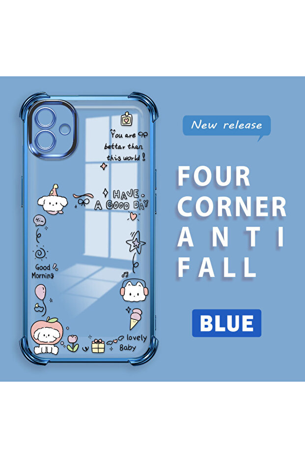 Samsung Galaxy A04 Compatible Transparent Silicone Flutter Protective Case Creative Pattern - 1