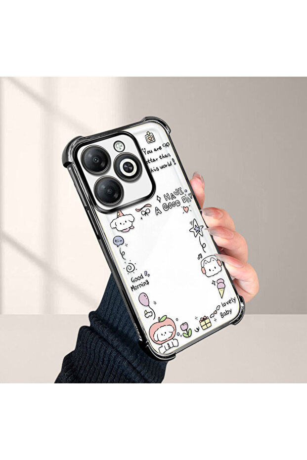 حافظة حماية من السيليكون الشفاف المتوافقة مع Tecno Spark 20/20C، نمط إبداعي - 4