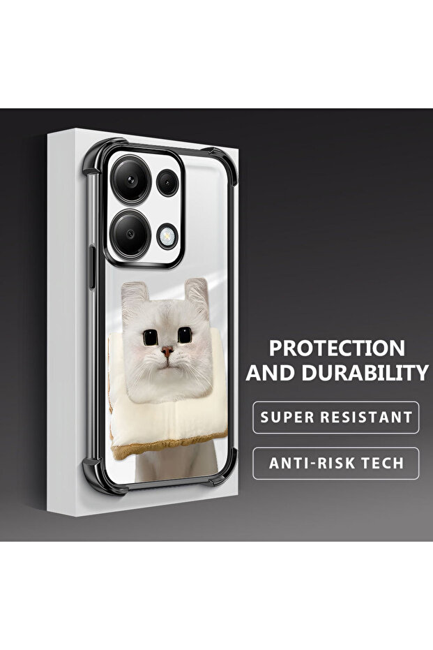 حافظة حماية من السيليكون الشفاف المتوافقة مع هاتف Redmi Note 13 Pro 4G بنمط القطط - 4