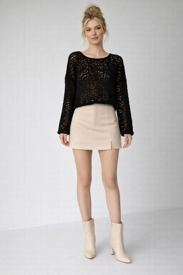 Dantelli kazak,triko,üst - 1