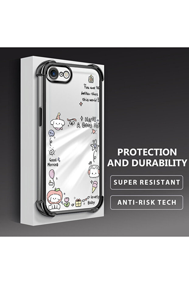 حافظة حماية من السيليكون الشفاف المتوافقة مع iPhone 7/8/SE 2020 2022 بنمط إبداعي - 4