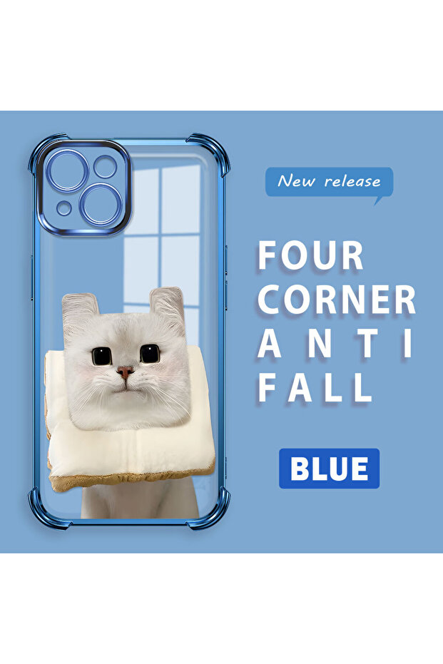 غطاء حماية شفاف من السيليكون متوافق مع آيفون 15 بنمط القطط - 1