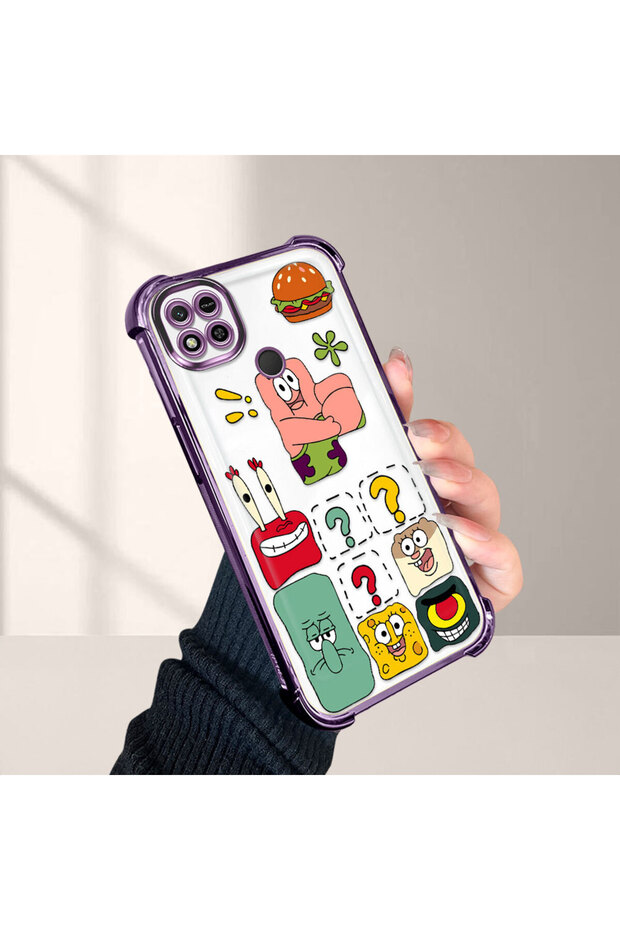 Redmi 9C Compatible Transparent Silicone Flutter Protective Case Spongebob - 4