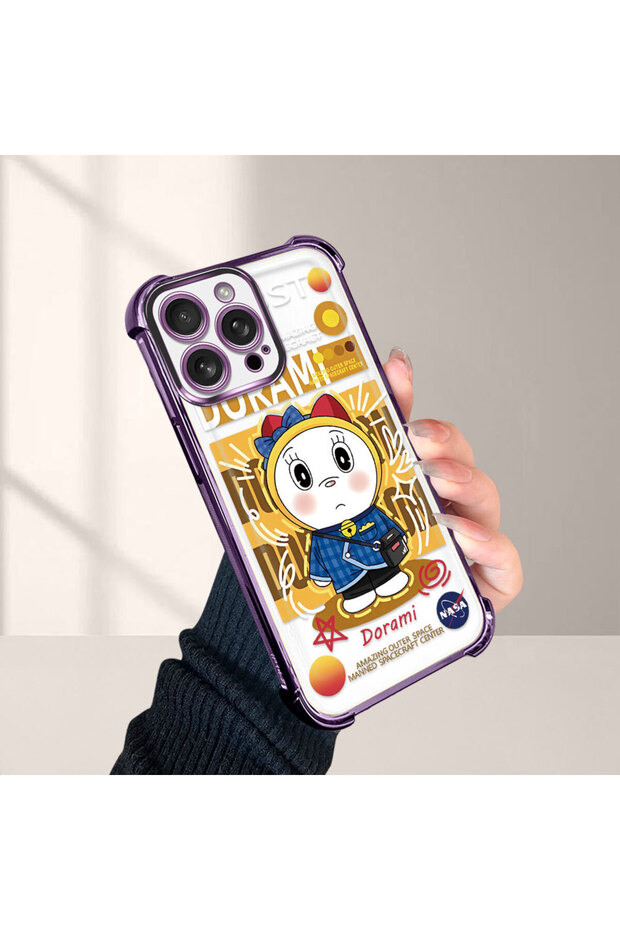 iPhone 16 Pro Max Compatible Transparent Silicone Flutter Protective Case Doraemon - 4