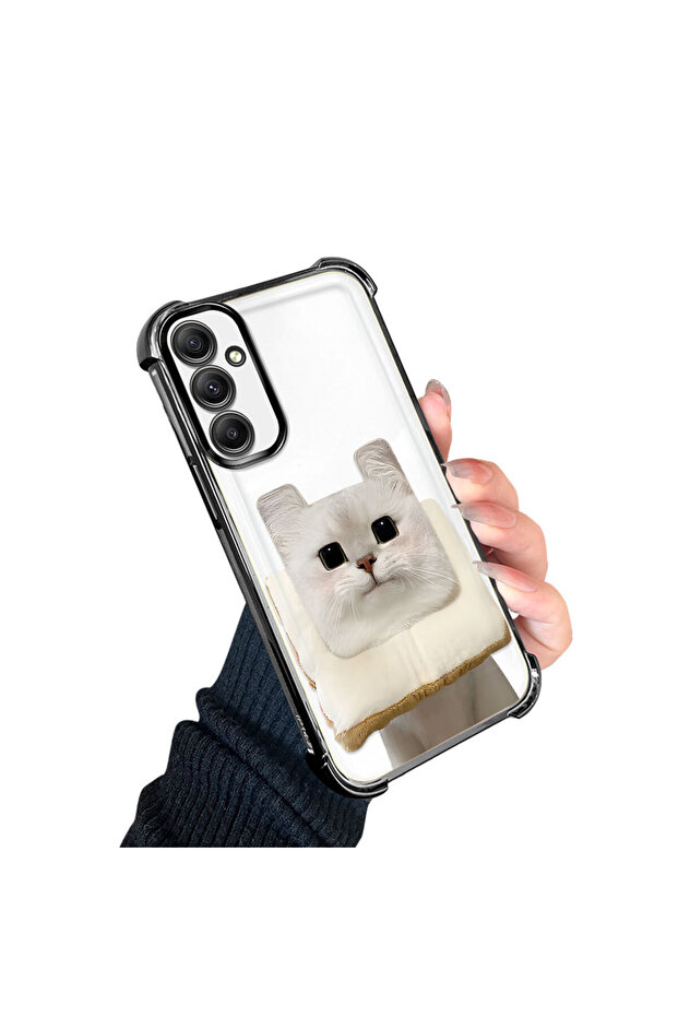 حافظة حماية من السيليكون الشفاف المتوافقة مع هاتف سامسونج جالاكسي A34 بنمط القطط - 2
