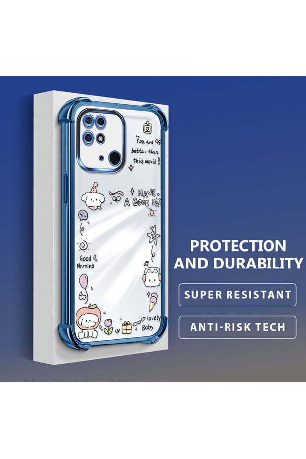 حافظة حماية من السيليكون الشفاف المتوافقة مع Redmi 10C، نمط إبداعي - 3