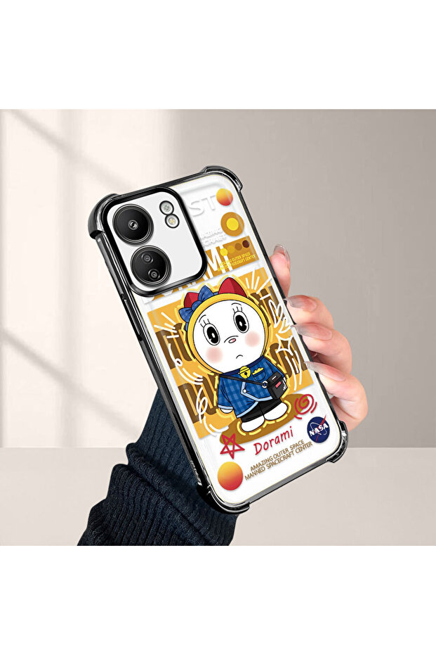 حافظة حماية من السيليكون الشفاف المتوافقة مع هاتف Redmi 13C من Doraemon - 4