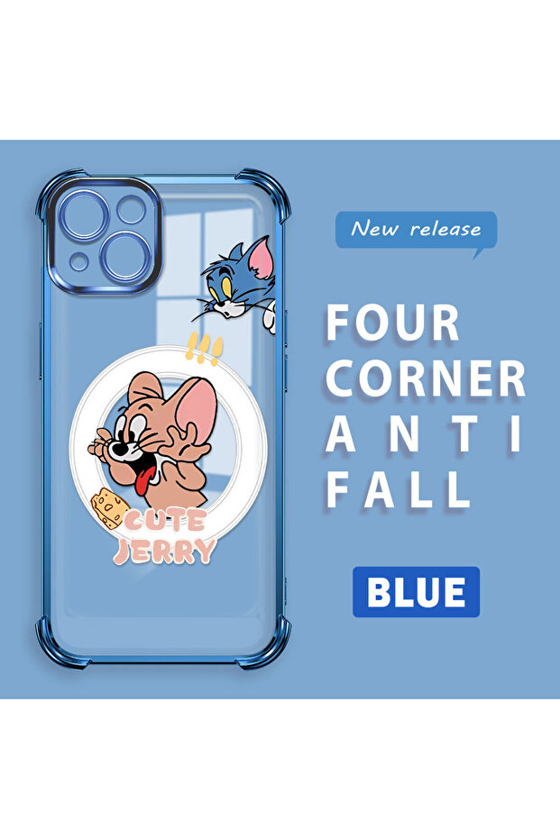 حافظة حماية من السيليكون الشفاف المتوافقة مع هاتف iPhone 13 توم وجيري - 1