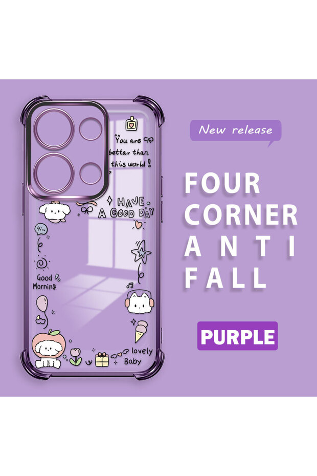 حافظة حماية من السيليكون الشفاف المتوافقة مع Redmi Note 13 Pro 4G بنمط إبداعي - 1