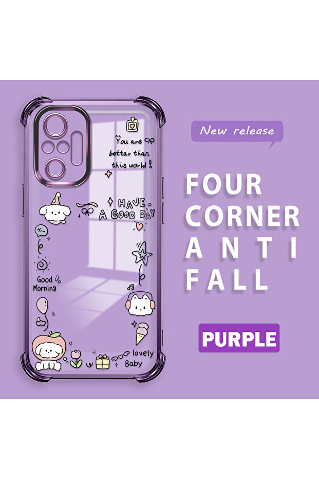 Redmi Note 10 Pro Compatible Transparent Silicone Flutter Protective Case Creative Pattern - 1