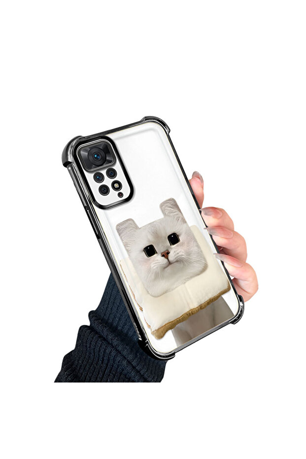حافظة حماية من السيليكون الشفاف المتوافقة مع هاتف Redmi Note 11 Pro بنمط القطط - 2