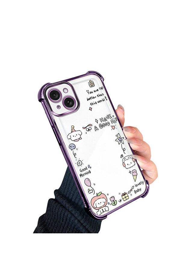 حافظة حماية من السيليكون الشفاف المتوافقة مع هاتف iPhone 15 Plus بنمط إبداعي - 3