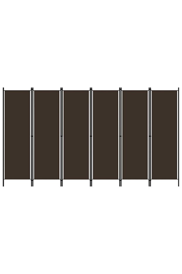 6-Panel Room Divider Brown 300x180 cm