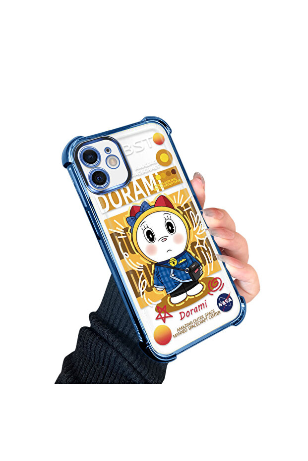 iPhone 12 Compatible Transparent Silicone Flutter Protective Case Doraemon - 2