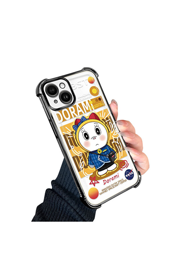 iPhone 14 Plus Compatible Transparent Silicone Flutter Protective Case Doraemon - 2