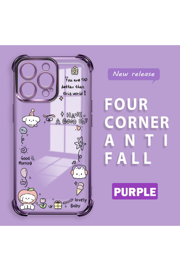 حافظة واقية من السيليكون الشفاف المتوافقة مع هاتف iPhone 15 Pro Max بنمط إبداعي - 1