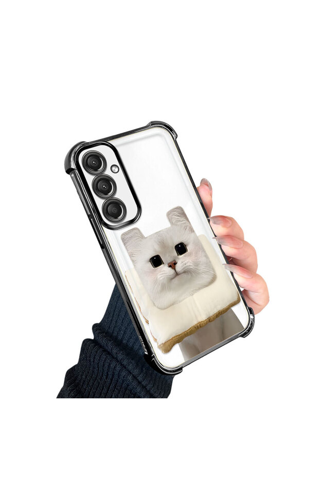 حافظة حماية من السيليكون الشفاف المتوافقة مع هاتف سامسونج جالاكسي A24 بنمط القطط - 2