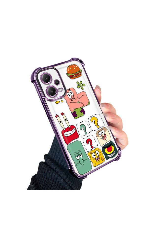 حافظة حماية من السيليكون الشفاف المتوافقة مع هاتف Redmi Note 12 5G، سبونج بوب - 2