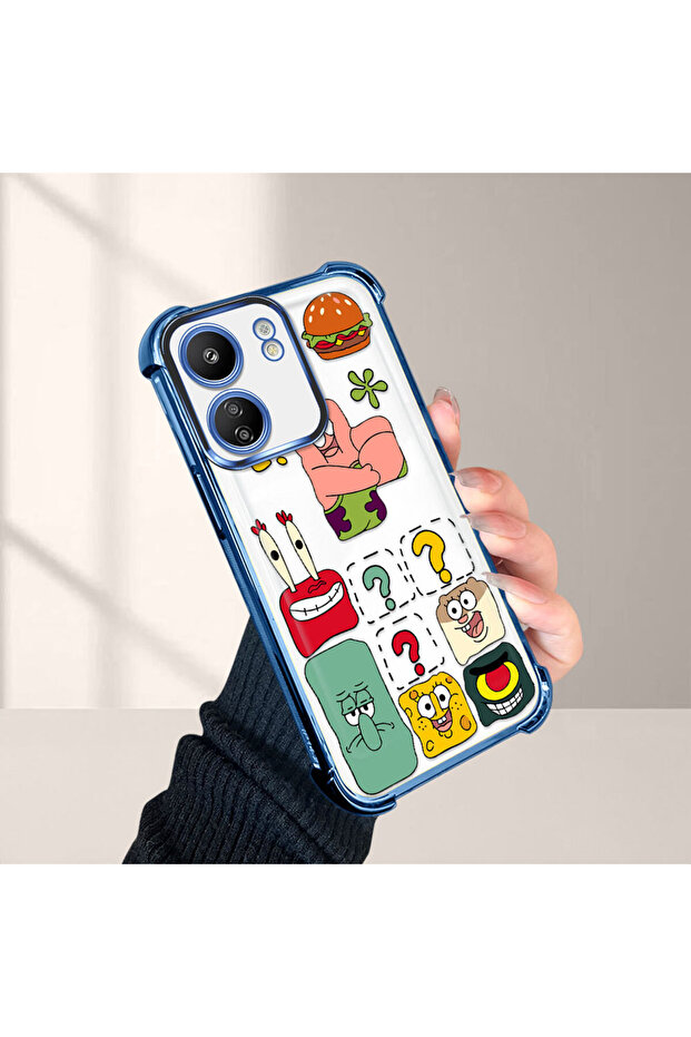 حافظة حماية شفافة متوافقة مع هاتف ريدمي 13C من السيليكون بتصميم سبونج بوب - 4