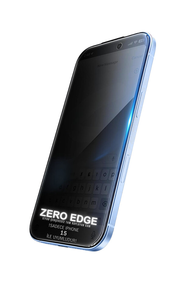 [Zero Hayalet] واقي شاشة زجاجي كامل التغطية من سلسلة Zero Hayalet متوافق مع iPhone 15 باللون الأسود بدون إطار