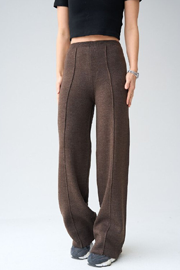 Çelik Örgü Fitilli Triko Pantolon - 3