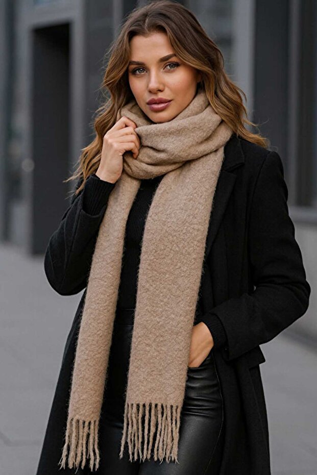 Women's Tasseled Thick Shoulder and Shawl Scarf