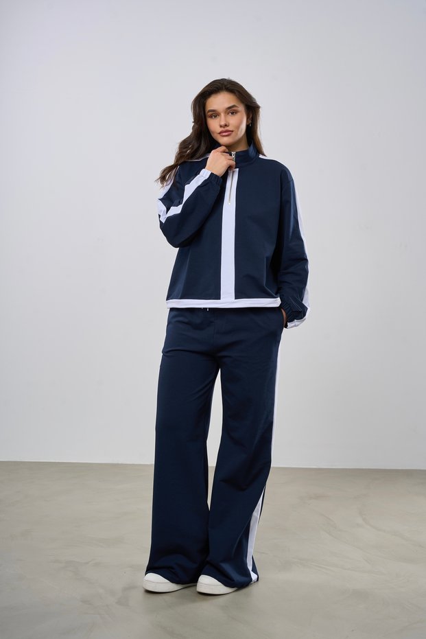 White Piped Detail Tracksuit Set | 5006 | 44-50