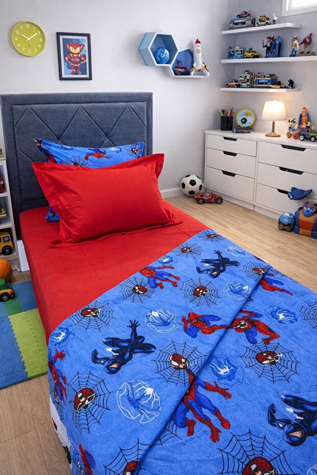 Single Patterned Pique Set 4 Pieces | 100% Cotton Fitted Sheet
