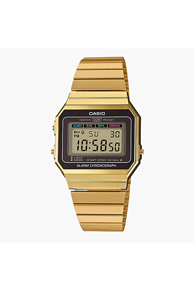 Men Gold Digital Metal Strap Watch -A700WG-9ADF