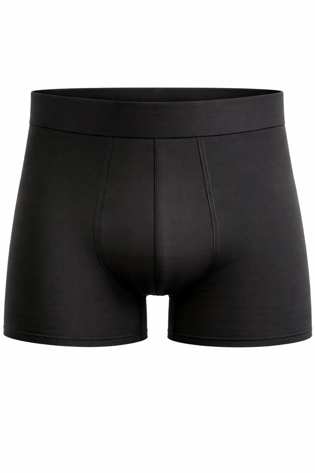 بوكسر رجالي أساسي مرن من القطن باللون الأسود مكون من 5 قطع - 4