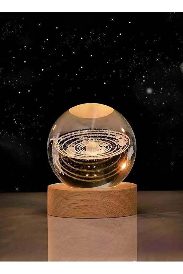 ضوء ليلي على شكل كرة بلورية ثلاثية الأبعاد - 4