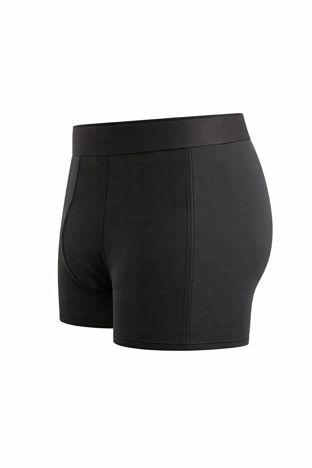 بوكسر رجالي أساسي مرن من القطن باللون الأسود مكون من 5 قطع - 3