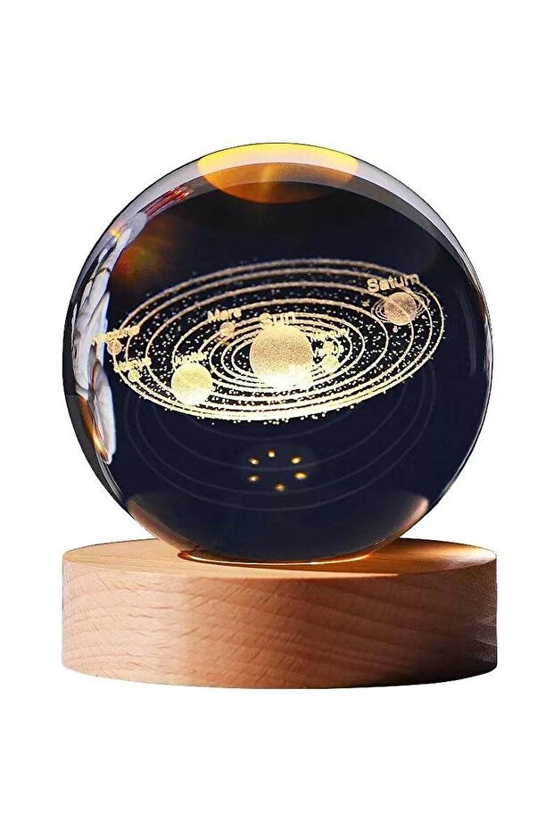 ضوء ليلي على شكل كرة بلورية ثلاثية الأبعاد - 1