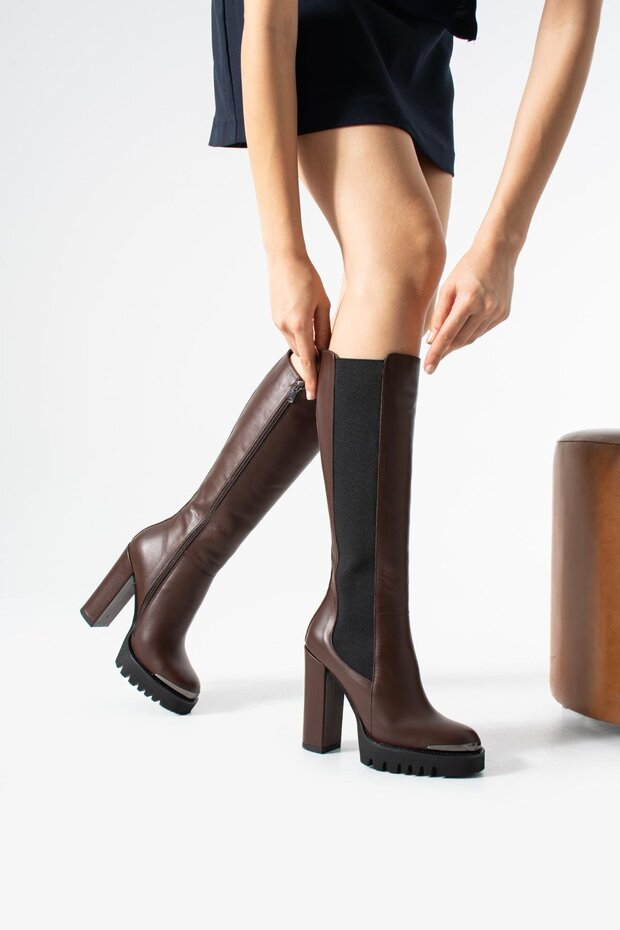 Women's Genuine Leather Boots Brown