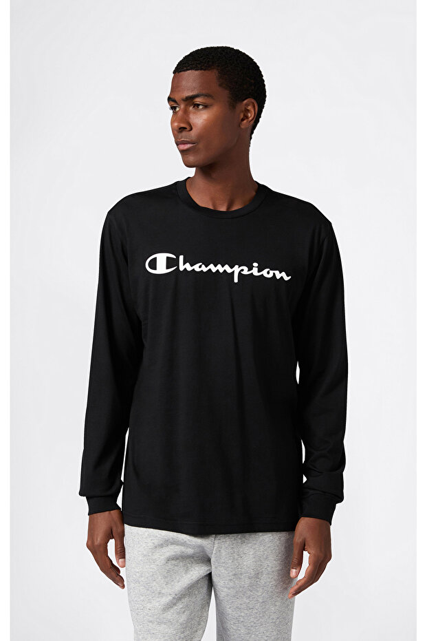 Script Shop Long-Sleeve Tee Black Men's T-Shirt - 221815-Kk001