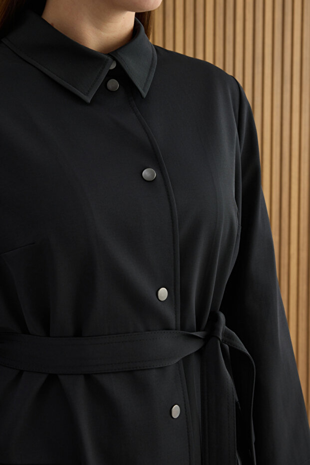 Siyah Cotton Pardösü - 5