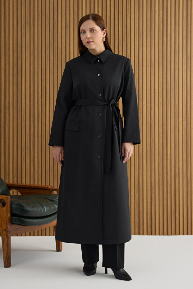 Siyah Cotton Pardösü - 2